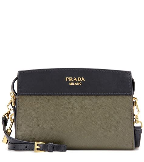 Esplanade leather tote Prada Green in Leather 